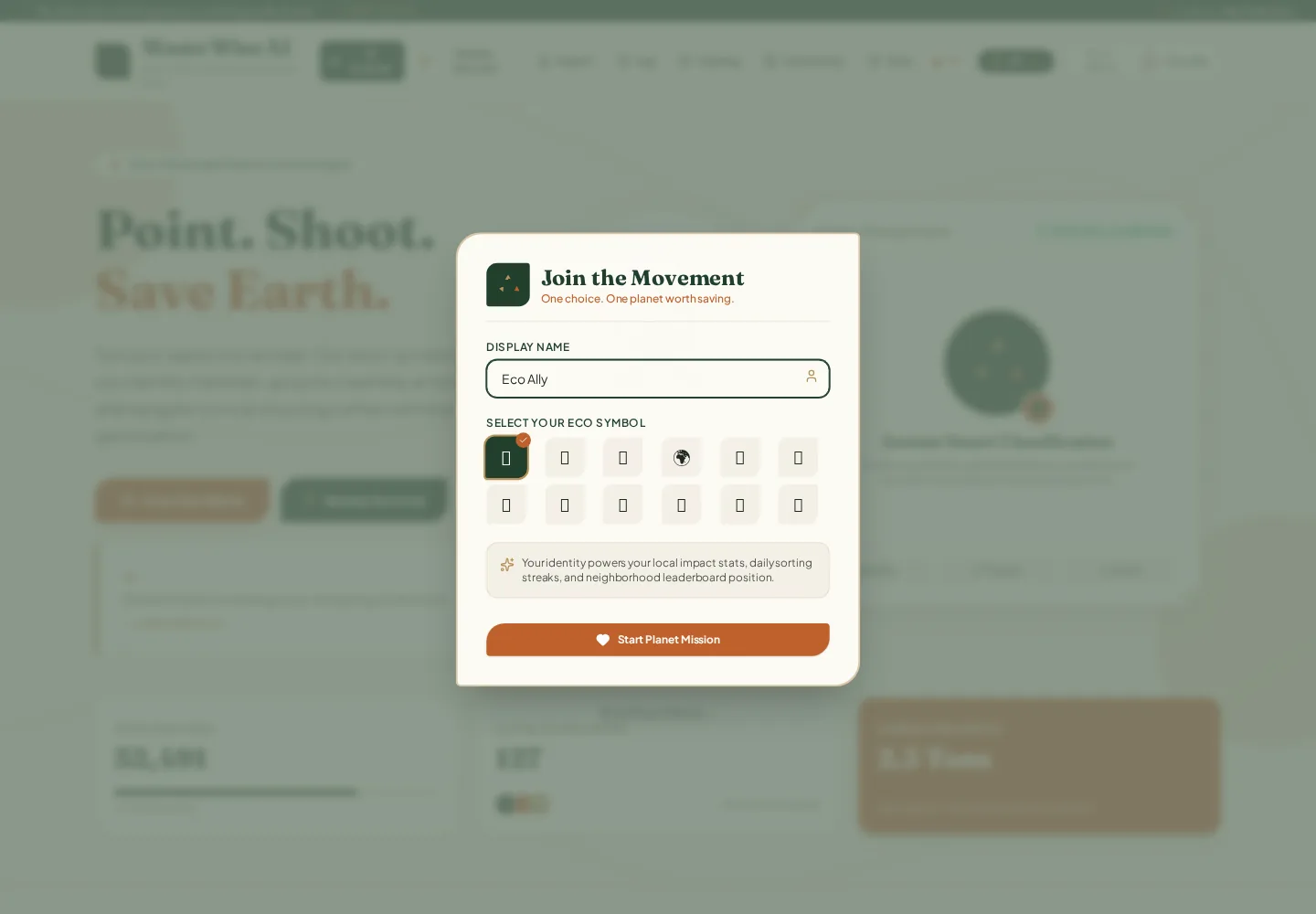 WasteWise AI recycling and community impact platform